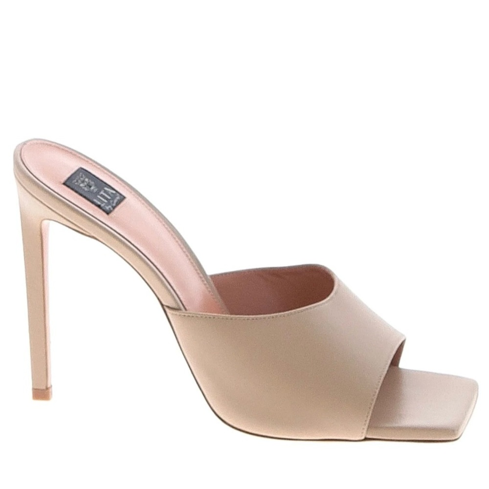 Lita by Ciara Sold Square Toe Slide Sand Size 41 Made in Italy Leather